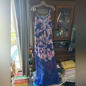 Candie's Floral Pink and Blue Maxi Dress